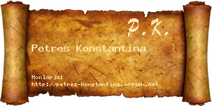 Petres Konstantina névjegykártya